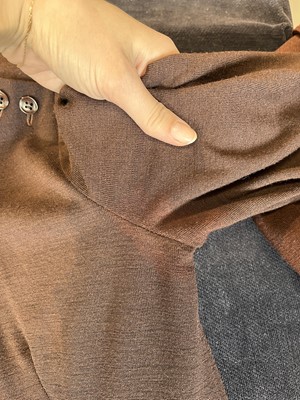 Lot 12 - A Biba brown wool jersey coat and mini dress, circa 1969