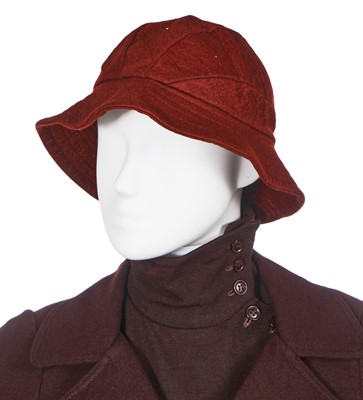 Lot 12 - A Biba brown wool jersey coat and mini dress, circa 1969