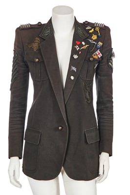 Lot 50 - A Balmain by Olivier Rousteing khaki canvas military jacket, circa 2014