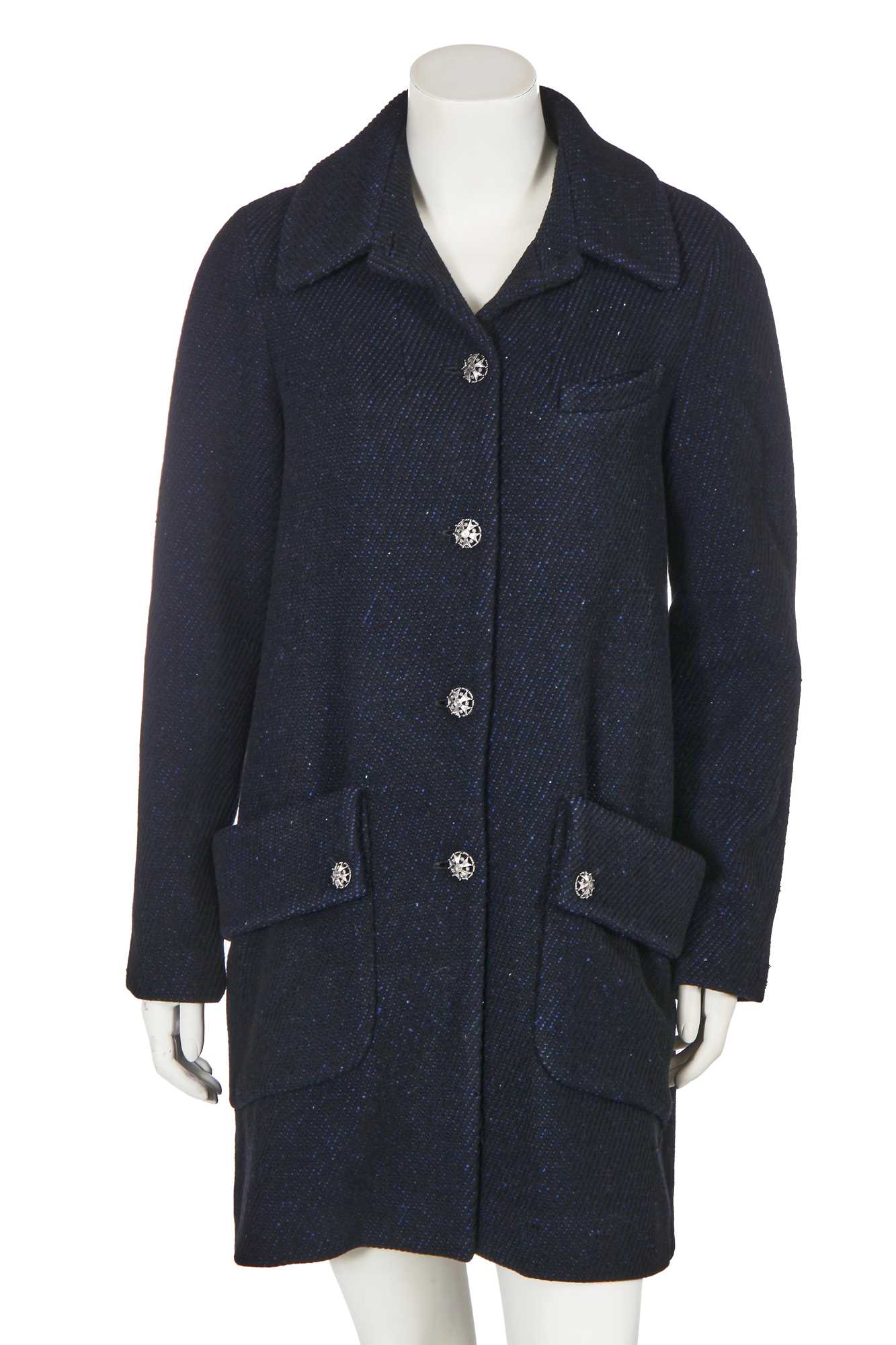 Click for high resolution Lot 5 - A Chanel ink-blue and black wool coat, Autumn-Winter 2008-09