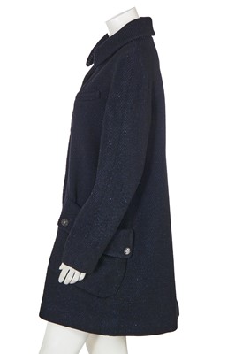 Lot 5 - A Chanel ink-blue and black wool coat, Autumn-Winter 2008-09