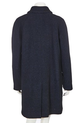 Lot 5 - A Chanel ink-blue and black wool coat, Autumn-Winter 2008-09