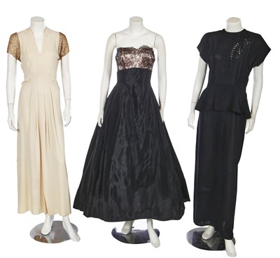 Lot 467 - Three evening gowns, 1930s-1950s