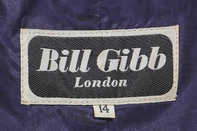 Lot 384 - A Bill Gibb blue moss crêpe 'Bee' dress, Autumn-Winter 1972-73