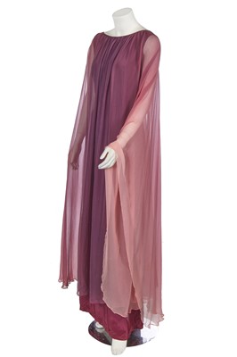 Lot 426 - A Yuki for Rembrandt silk chiffon gown, 1970s