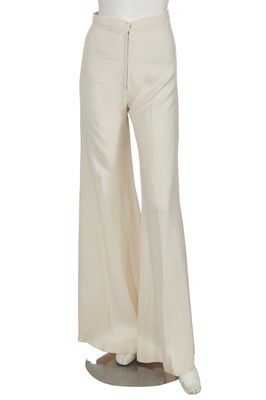 Lot 407 - An Ossie Clark for Radley ivory moss crêpe suit early 1970s