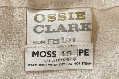 Lot 407 - An Ossie Clark for Radley ivory moss crêpe suit early 1970s