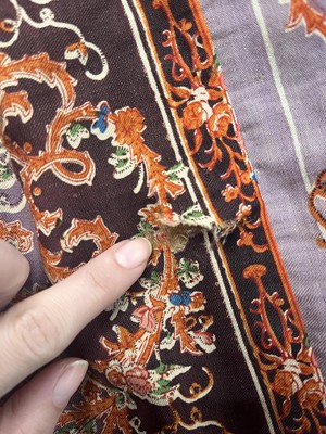 Lot 504 - A rare printed wool nursing day dress, circa 1845