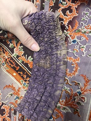 Lot 504 - A rare printed wool nursing day dress, circa 1845
