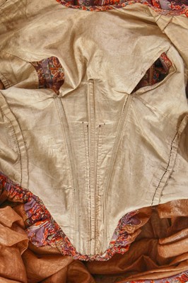 Lot 504 - A rare printed wool nursing day dress, circa 1845
