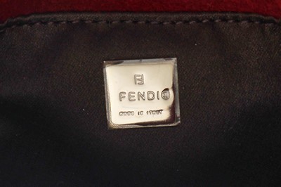 Lot 28 - A Fendi red suede mini croissant handbag, 2000s