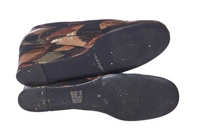 Lot 110 - A pair of Biba lamé wedges, circa 1973