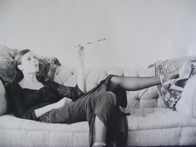 Lot 111 - A rare pair of Biba metallic pink leather platform heels, circa 1970