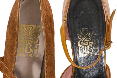 Lot 59 - Two pairs of Biba platform heels, circa 1970