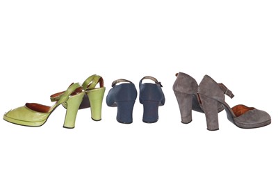 Lot 60 - Three pairs of Biba heels, circa 1970