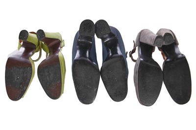 Lot 60 - Three pairs of Biba heels, circa 1970