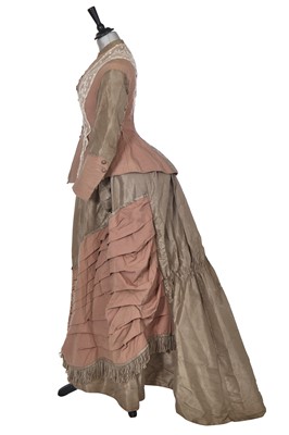 Lot 497 - A grey and pink day dress, circa 1875