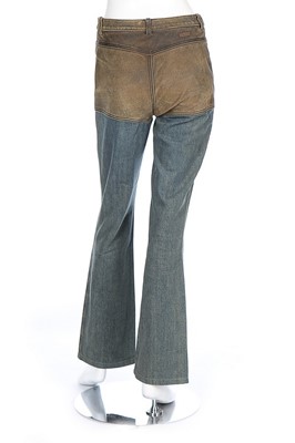 Lot 75 - A Chanel denim and leather ensemble, 2000,...