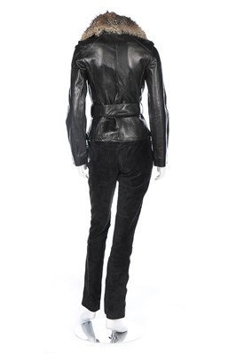 Lot 75 - A Chanel denim and leather ensemble, 2000,...