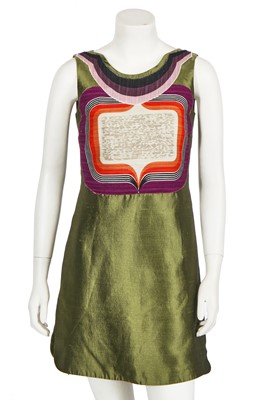 Lot 63 - A Miu Miu 1960s-inspired green silk shift dress, Spring-Summer 2005