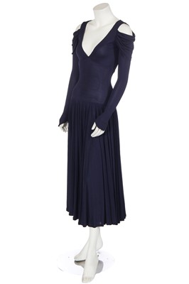 Lot 149 - A Biba navy stretch jersey dress, circa 1974