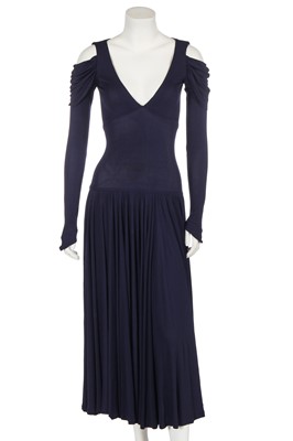 Lot 149 - A Biba navy stretch jersey dress, circa 1974