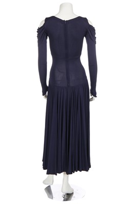 Lot 149 - A Biba navy stretch jersey dress, circa 1974