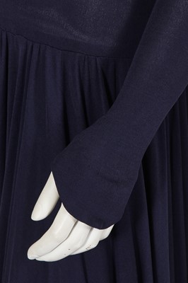 Lot 149 - A Biba navy stretch jersey dress, circa 1974