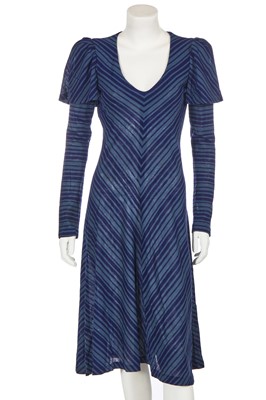 Lot 151 - A Biba striped blue jersey dress, 1974