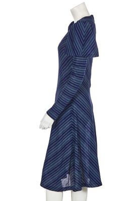 Lot 151 - A Biba striped blue jersey dress, 1974