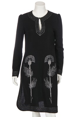 Lot 428 - A Jean Varon embellished black wool tunic, 1970s