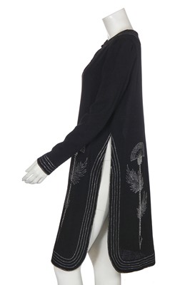 Lot 428 - A Jean Varon embellished black wool tunic, 1970s