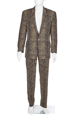 Lot 139 - A Thierry Mugler men's snakeskin-printed wool-crêpe suit, Spring-Summer 1993