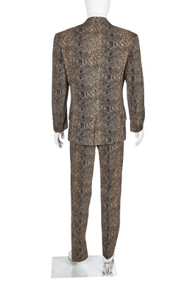 Lot 139 - A Thierry Mugler men's snakeskin-printed wool-crêpe suit, Spring-Summer 1993