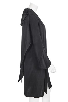 Lot 469 - A Callot Soeurs black satin-backed crepe evening coat, late 1920s