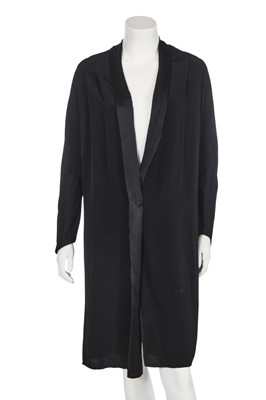 Lot 469 - A Callot Soeurs black satin-backed crepe evening coat, late 1920s