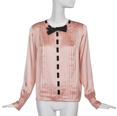 Lot 14 - A Chanel pink silk blouse, 1990s