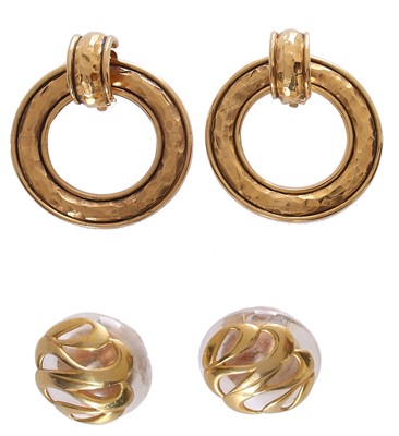 Lot 16 - Two pairs of Chanel earrings, 1980s