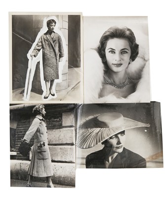 Lot 460 - Vintage press photographs of French haute couture and Ford automobiles, early to mid 1950s.