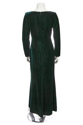 Lot 171 - An Yves Saint Laurent green velvet dress, circa 1990