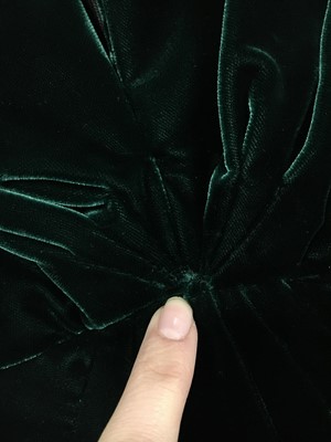 Lot 171 - An Yves Saint Laurent green velvet dress, circa 1990