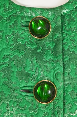 Lot 172 - An Yves Saint Laurent green matelassé suit, Spring-Summer 1990