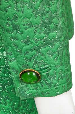 Lot 172 - An Yves Saint Laurent green matelassé suit, Spring-Summer 1990