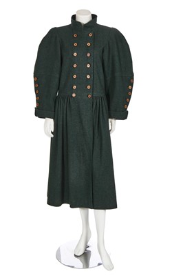 Lot 364 - An Yves Saint Laurent green wool coat, Autumn-Winter 1981-82