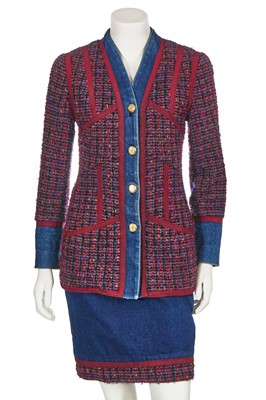 Lot 4 - A Chanel tweed and denim suit, Autumn-Winter 1991-92