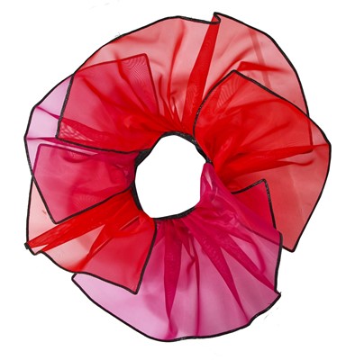 Lot 167 - An Yves Saint Laurent purple and red mesh petal hat, Spring-Summer 1990