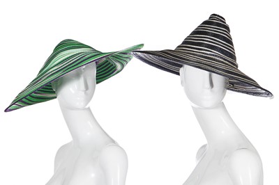 Lot 394 - A group of Yves Saint Laurent summer hats, 1970s-1980s