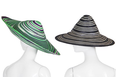 Lot 394 - A group of Yves Saint Laurent summer hats, 1970s-1980s
