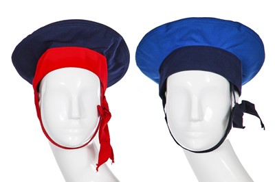 Lot 394 - A group of Yves Saint Laurent summer hats, 1970s-1980s