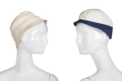 Lot 394 - A group of Yves Saint Laurent summer hats, 1970s-1980s